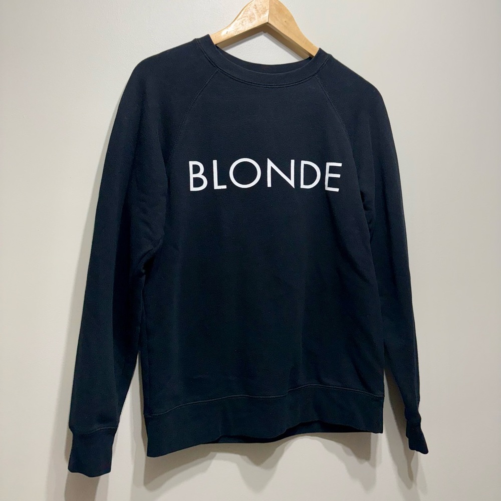 Brunette The Label Blonde Comfy Cozy Casual Long Sleeve Sweatshirt Top Black